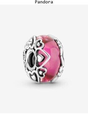 Pandora Reveal Your Love Pink Murano Glass Charm